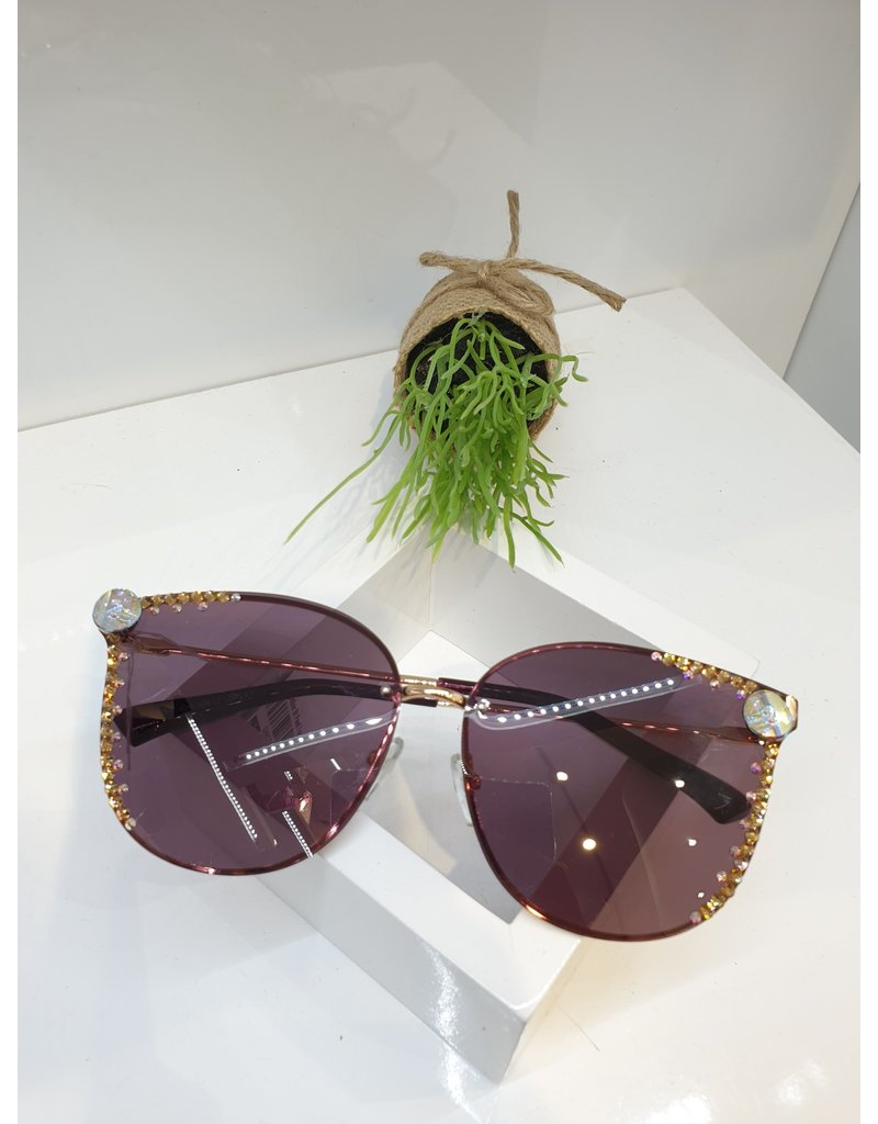 SNA0050- Gold Mother Of Pearl Frameless Bronze Sunglasses