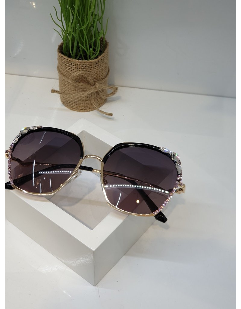 SNA0057- Silver Leaves/Diamond Pink Sunglasses