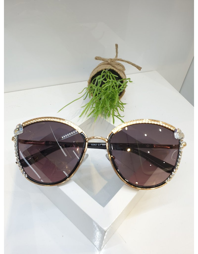 SNA0065- Gold Silver Heart Sunglasses