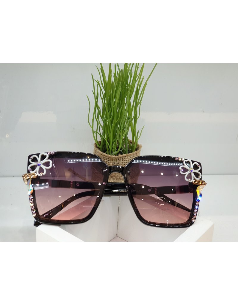SNA0076- Pink/Gold/White Flower Sunglasses