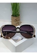 SNA0114- Silver Gold Frameless Brown Sunglasses