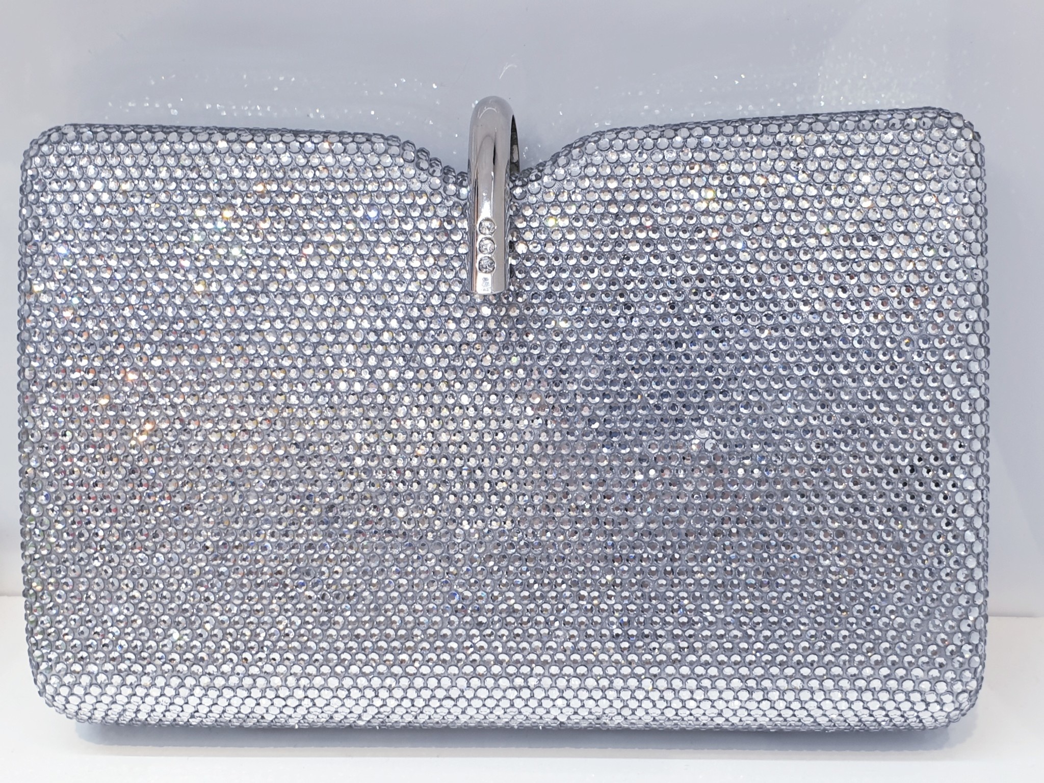 0401~shearling clutch with logoed charm main image 0