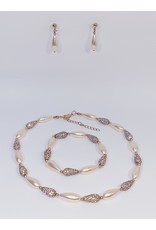 BSF0011 - Rose Gold, Teardrop Ball Bracelet Set