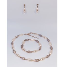 BSF0011 - Rose Gold, Teardrop Ball Bracelet Set