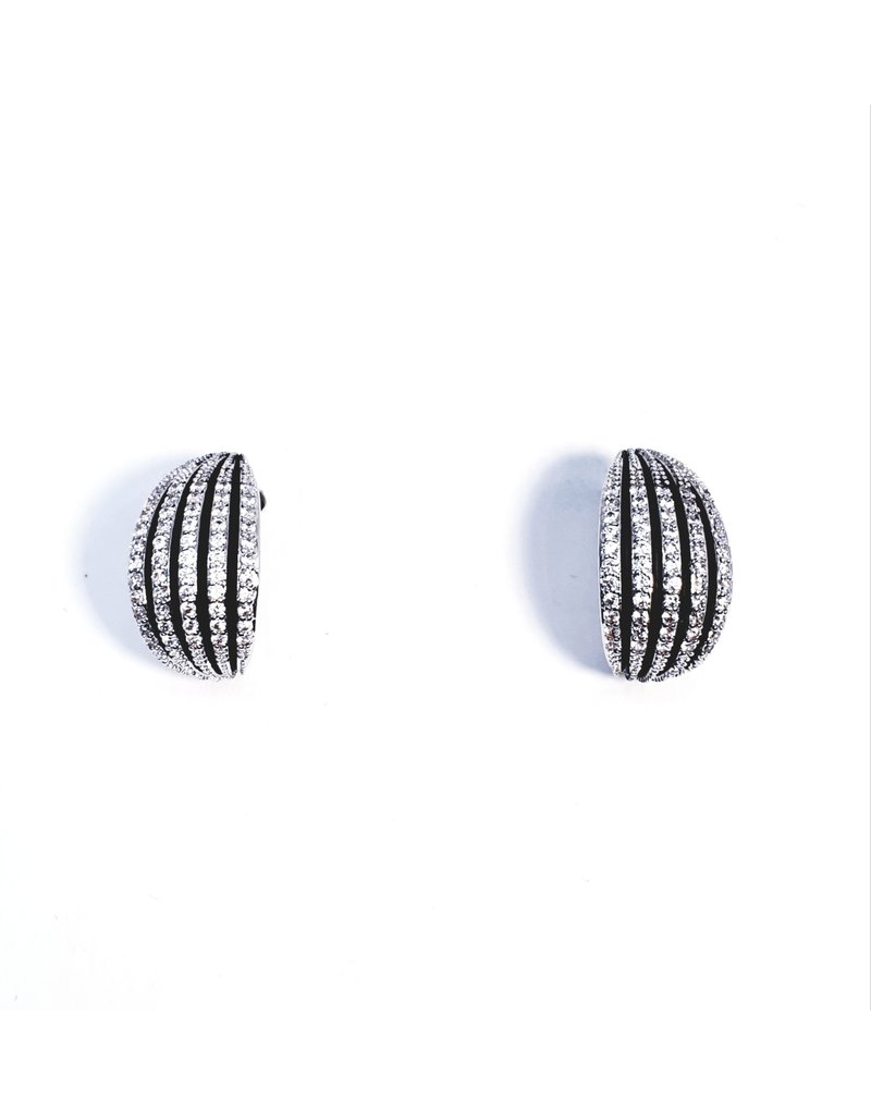 ERH0168 - Silver Semi Circle  Earring