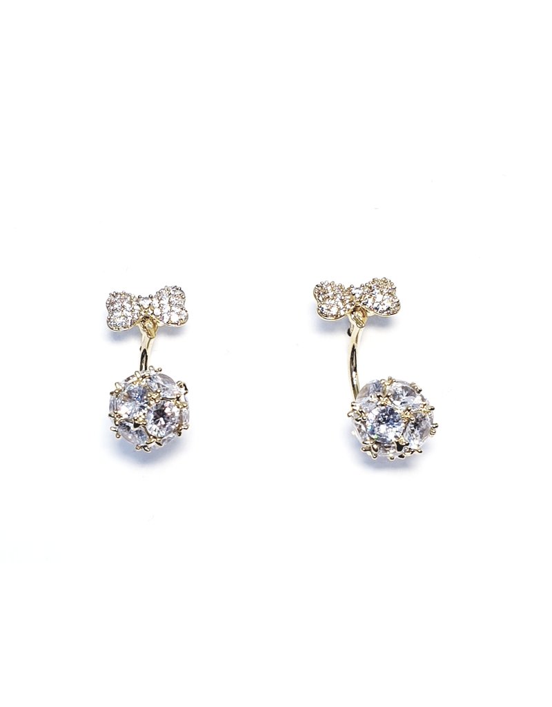 ERH0181 - Gold Bow Drop  Earring