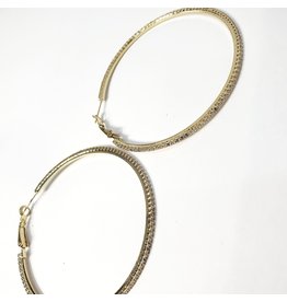 ERH0223 - Gold Large Hoop  Earring