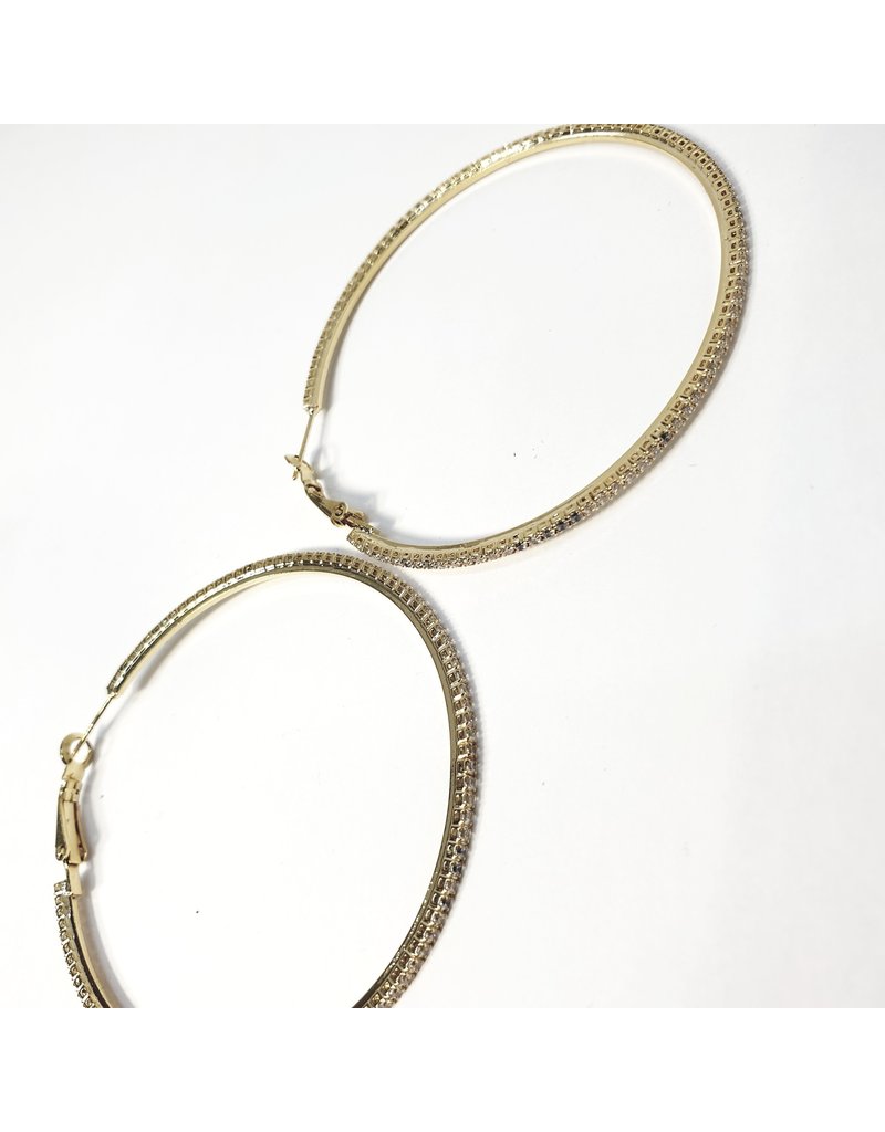 ERH0223 - Gold Large Hoop  Earring