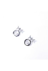 ERH0252 - Silver Bow/Circle  Earring