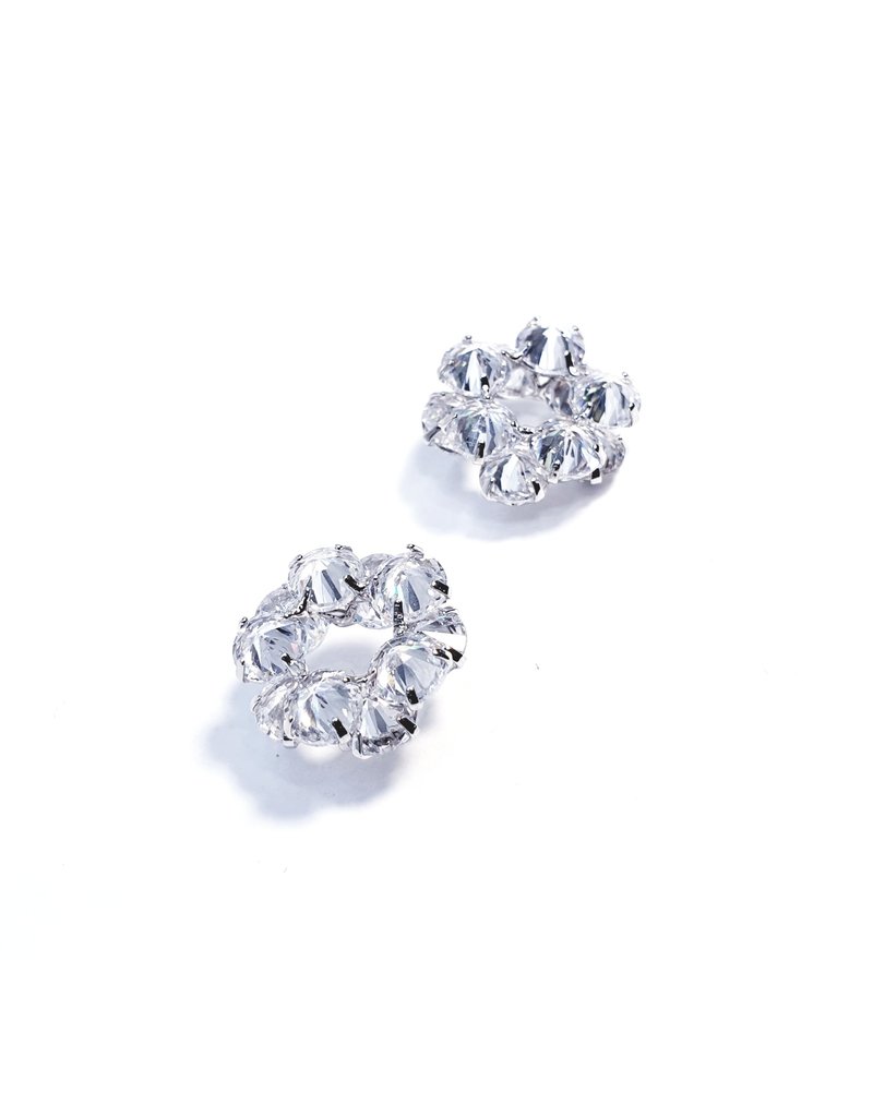 ERH0265 - Silver Flower   Earring