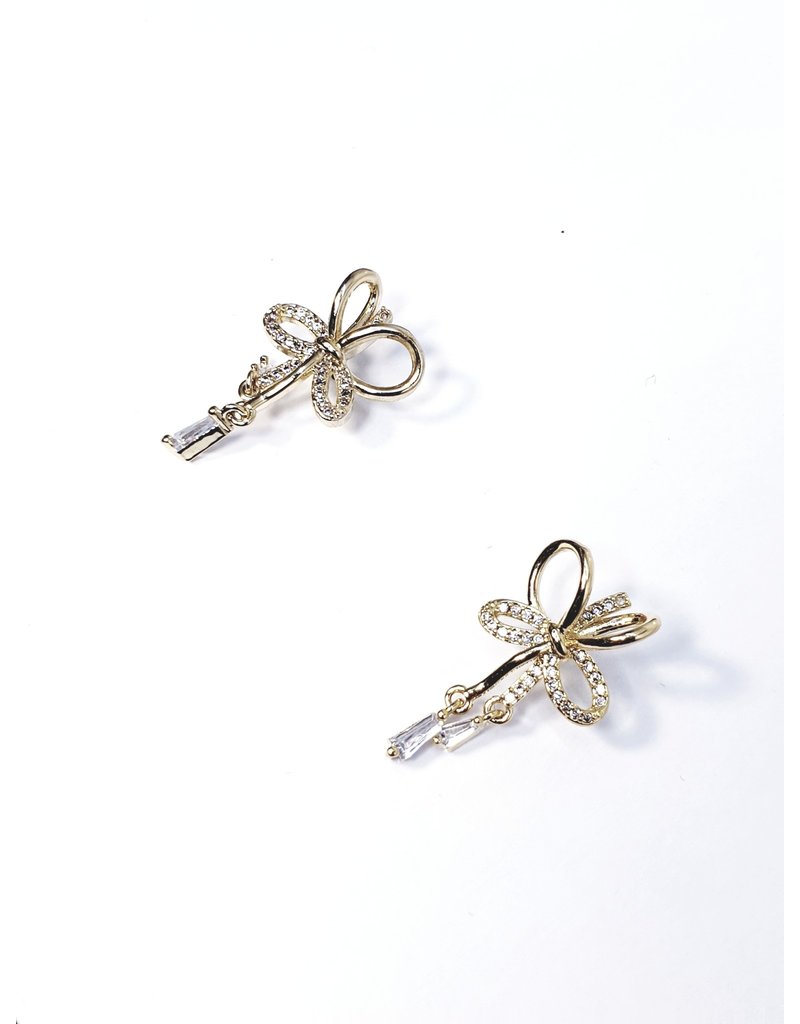 ERH0279 - Gold Bow  Earring