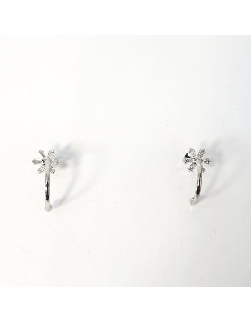 ERH0291 - Silver Hoop Star  Earring