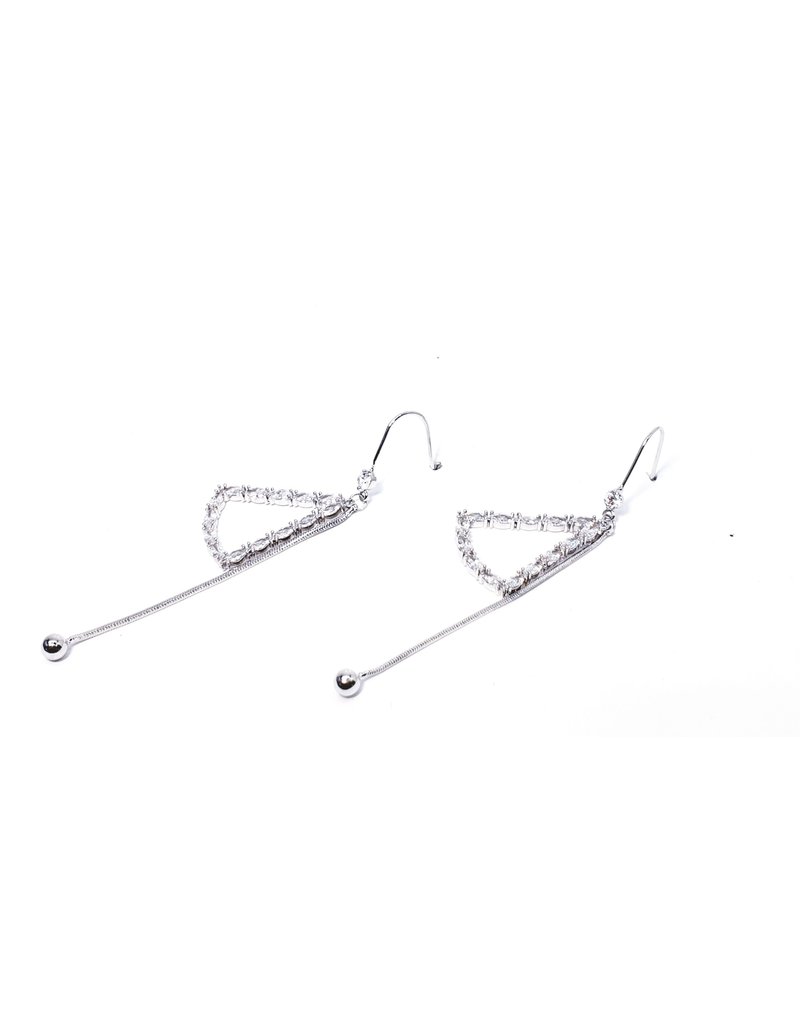 ERH0297 - Silver Triangle Drop  Earring