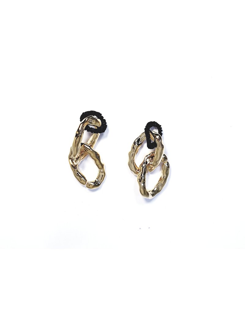 ERH0307 - Gold Black  Earring