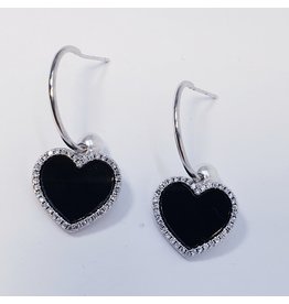 ERH0315 - Silver Black  Earring