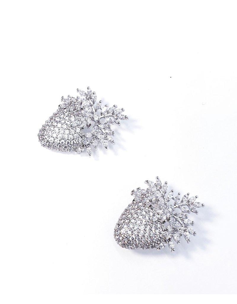 ERH0335 - Silver Strawberry  Earring