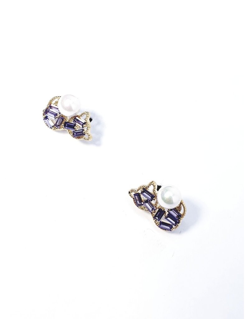 ERH0348 - Gold Purple  Earring