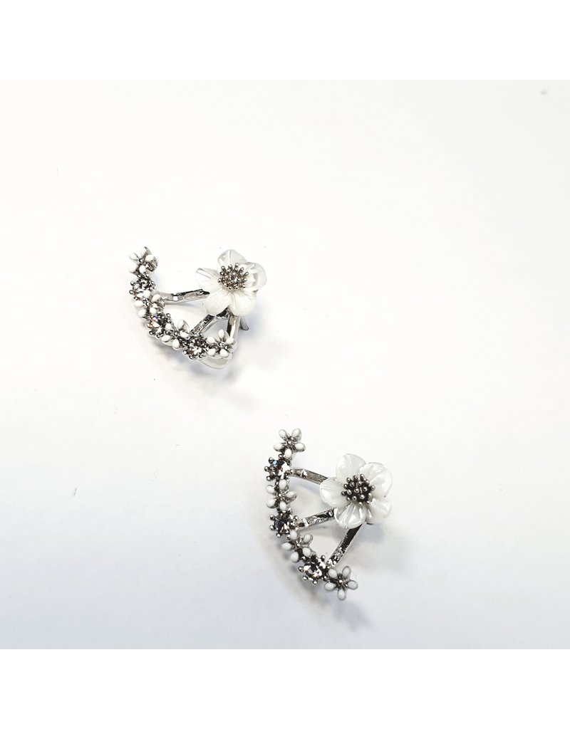 ERH0351 - Silver Flowers  Earring