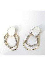 ERH0356 - Gold Cream  Earring