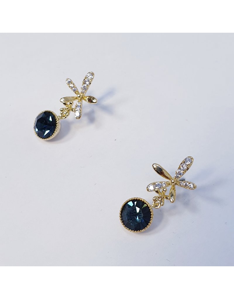 ERH0365 - Gold Blue  Earring