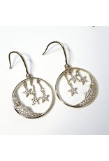 ERH0374 - Gold Star Moon Drop  Earring