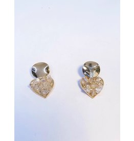 ERH0380 - Gold Circle Heart  Earring