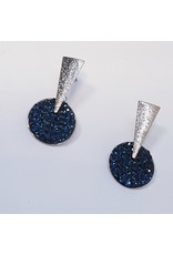 ERH0386 - Silver Blue  Earring