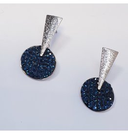 ERH0386 - Silver Blue  Earring