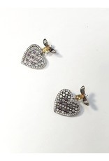 ERH0401 - Silver Yellow Heart Butterfly Earring