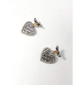 ERH0401 - Silver Yellow Heart Butterfly Earring
