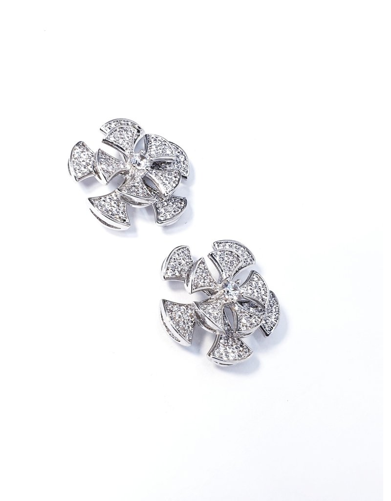 ERH0420 - Silver Rose  Earring