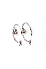 ERH0031 - Silver Hoop, Pearl,  Earring