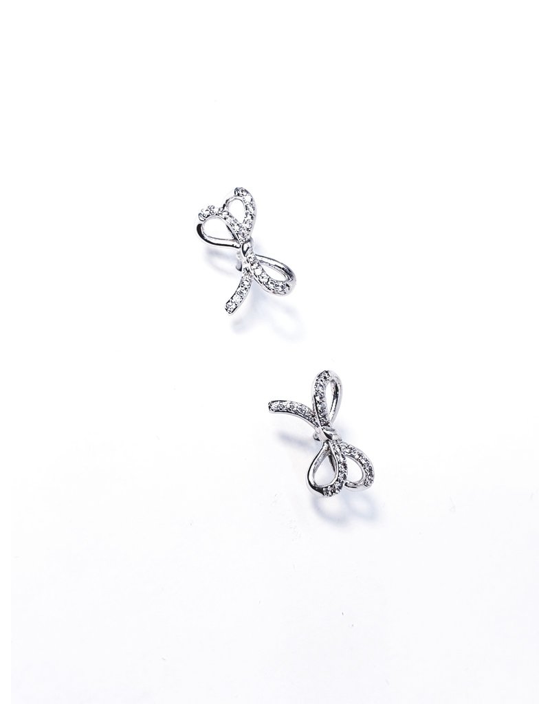 ERH0039 - Silver Bow,  Earring