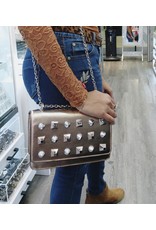 20260014 -Rose Gold Studded  Clutch