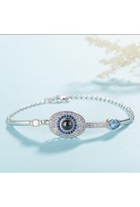 EEA0003 - Silver Evil Eye Bangle