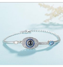 EEA0003 - Silver Evil Eye Bangle