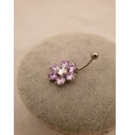 BLA0013-Silver,Lilac Belly Ring