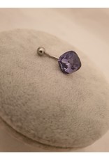 BLA0016-Silver,Purple Belly Ring