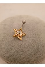 BLA0035-Gold,Star Belly Ring