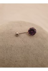 BLA0037-Silver,Purple Belly Ring