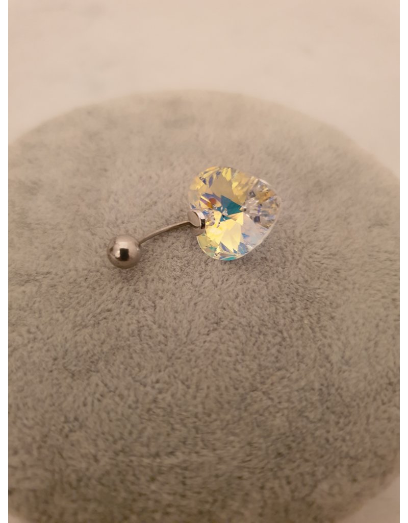 BLA0003-orange heart  belly Ring