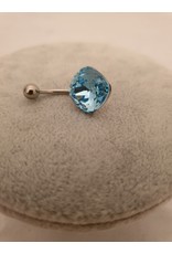 BLA0015-Silver,Blue Belly Ring