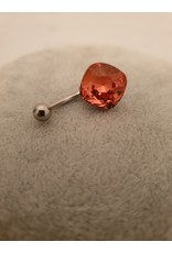 BLA0022-Silver,Coral Belly Ring