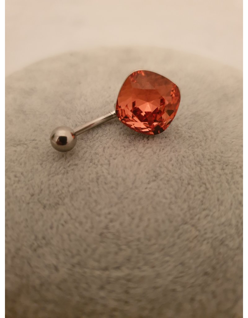 BLA0022-Silver,Coral Belly Ring