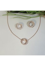 CSC0004 - Rose Gold, Double Circle Necklace Set