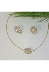 CSC0008 - Gold, Leaf Necklace Set