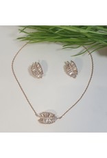 CSC0009 - Rose Gold, Leaf Necklace Set