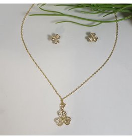 CSC0010 - Gold, Flower Necklace Set