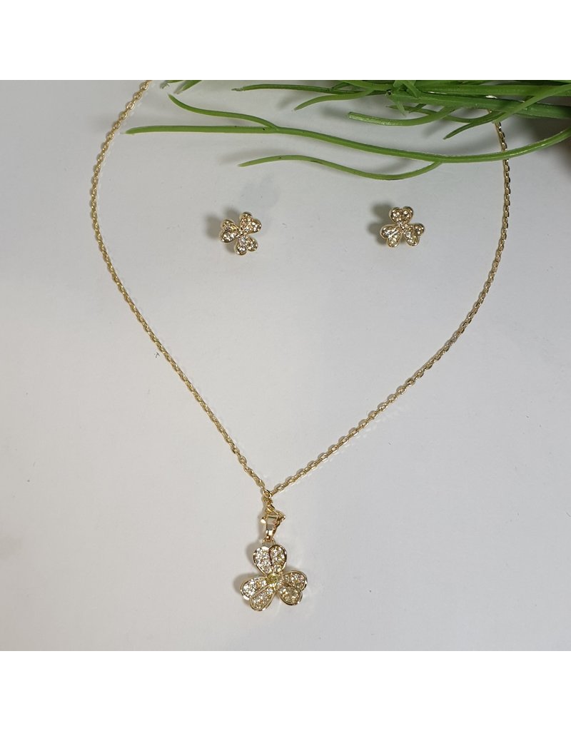 CSC0010 - Gold, Flower Necklace Set