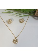 CSC0012 - Gold, Flower Necklace Set